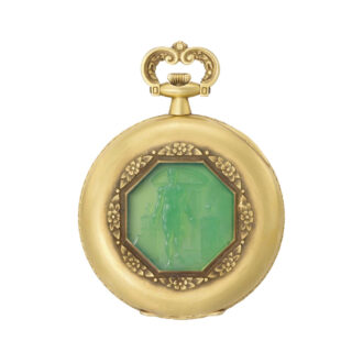 Highly unusual Swiss gold and chrysoprase lever Circa 1916 Highly unusual Swiss gold and chrysoprase lever Circa 1916