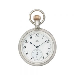 Rare Swiss stainless steel open faced deck watch Circa 1919