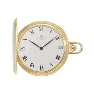 Swiss 18k gold hunting cased lever pocket watch Circa 1978