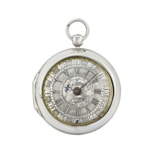 Rare English open faced verge watch in pair cases Circa 1750