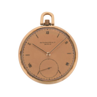 Swiss 18k rose gold open faced keyless lever watch Circa 1943