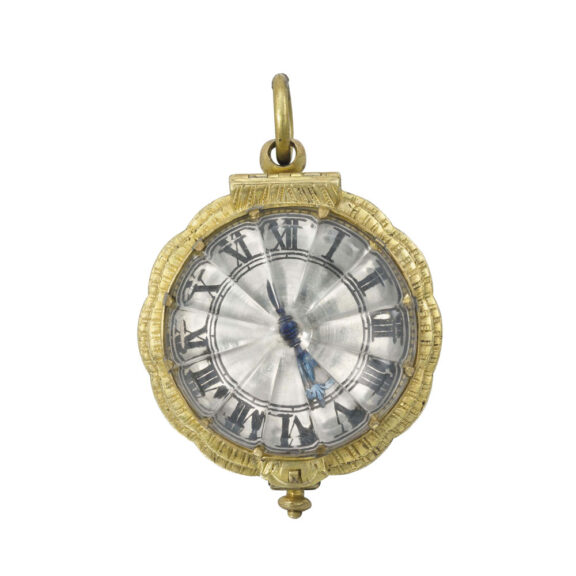 French gilt metal and rock crystal verge watch Circa 1640 French gilt metal and rock crystal verge watch Circa 1640