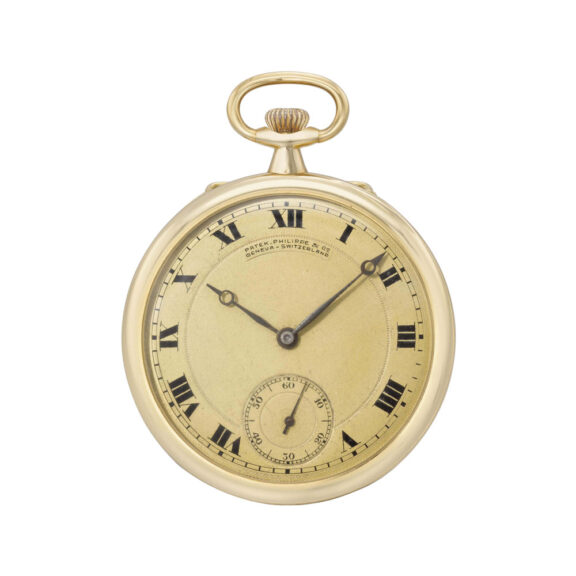 Swiss 18 carat gold open faced keyless lever watch Circa 1915