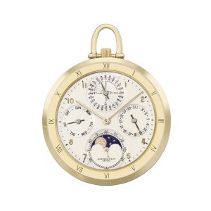 Swiss gold perpetual calendar with moon phases Circa 1952