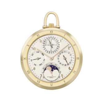 Swiss gold perpetual calendar with moon phases Circa 1952