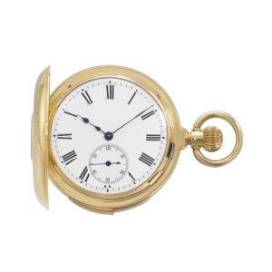 Small Swiss half hunting cased quarter repeater Circa 1900