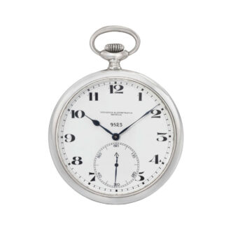 Swiss silver open faced keyless lever deck watch Circa 1943