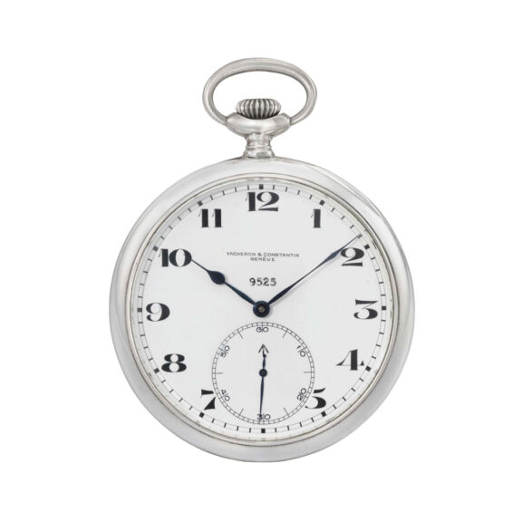 Swiss silver open faced keyless lever deck watch Circa 1943