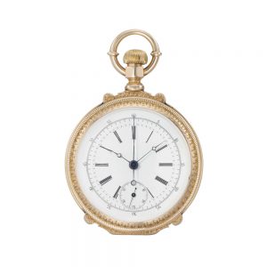 Swiss vari coloured gold open faced chronograph Circa 1881