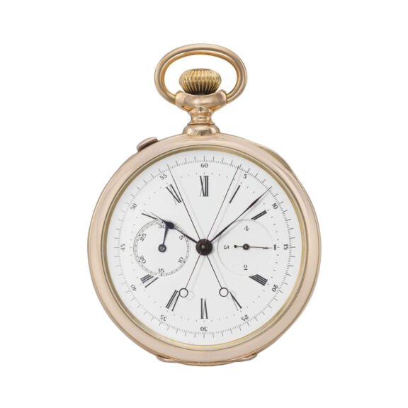 Unusual Swiss rose gold split seconds chronograph Circa 1892 Unusual Swiss rose gold split seconds chronograph Circa 1892