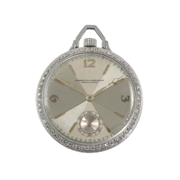 Swiss recased platinum, diamond set dress watch Circa 1920 Swiss recased platinum, diamond set dress watch Circa 1920