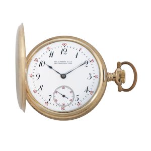 Swiss 14k gold hunting cased keyless lever watch Circa 1884