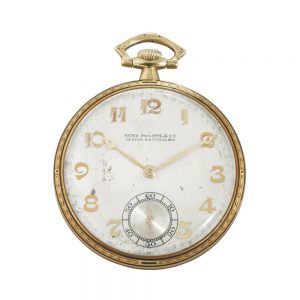 Swiss gold and enamel open faced dress watch Circa 1924