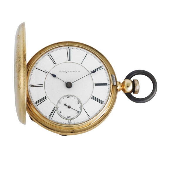 American 18 carat gold hunting cased lever watch Circa 1858 American 18 carat gold hunting cased lever watch Circa 1858