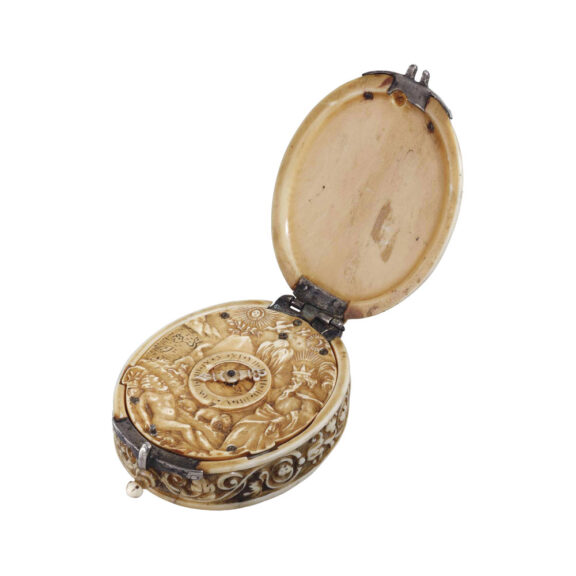 Rare, early ivory oval verge watch with stackfreed Circa 1650