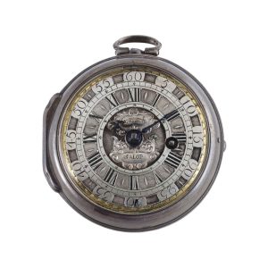 English silver verge watch with mock pendulum Circa 1728