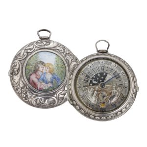 Dutch silver pair cased astronomical verge watch Circa 1760