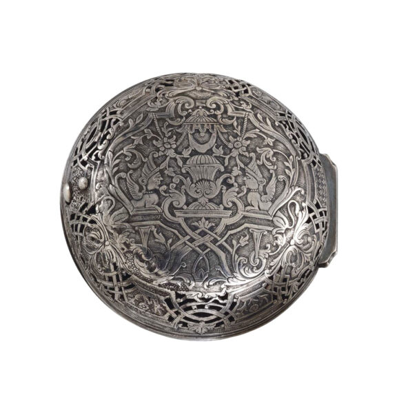 Oversized English open faced verge with alarm Circa 1725 Oversized English open faced verge with alarm Circa 1725