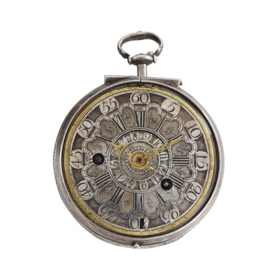 Oversized English open faced verge with alarm Circa 1725