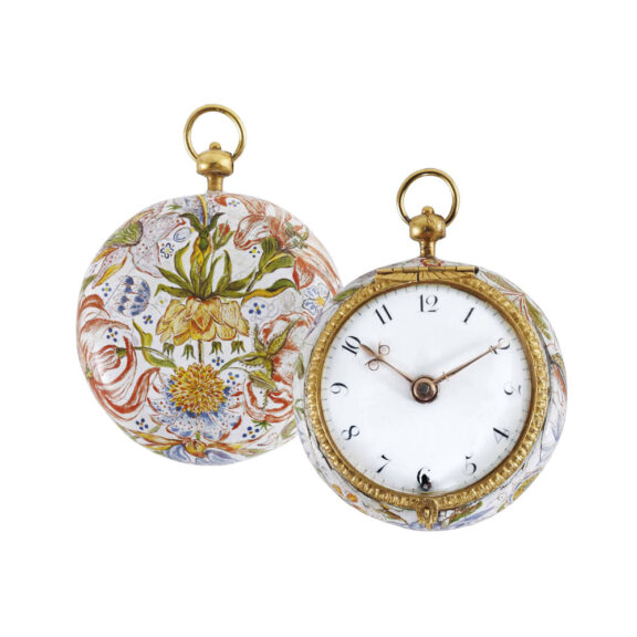 English gold and enamel pair cased verge watch Circa 1720