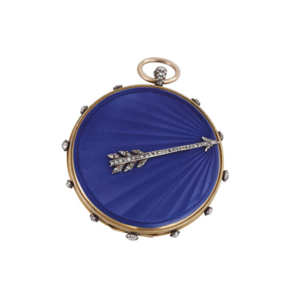 French gold, enamel, diamond set à tact cylinder Circa 1803 French gold, enamel, diamond set à tact cylinder Circa 1803