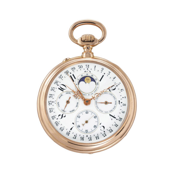 Swiss rose gold triple calendar with moon phases Circa 1870