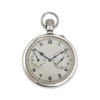 German silver lever deck watch with power reserve Circa 1945