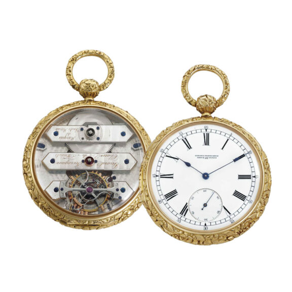 Rare Swiss gold triple bridge tourbillon chronometer Circa 1880