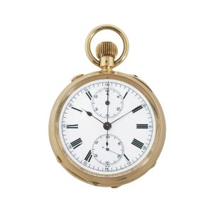 Swiss 18k gold lever split seconds chronograph Circa 1900