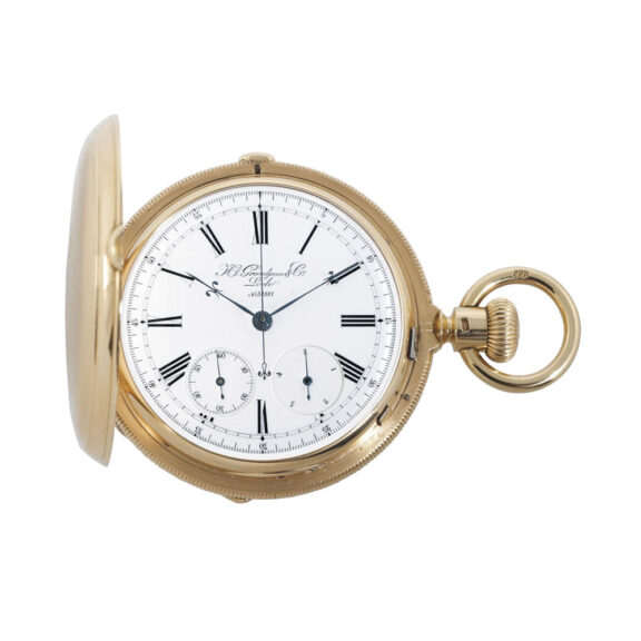 Fine, heavy Swiss gold hunting cased keyless lever Circa 1890