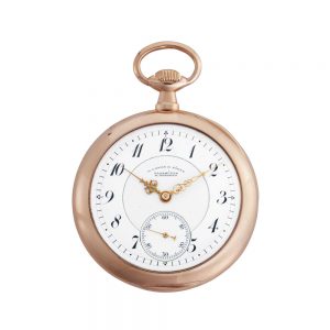 German 18 carat rose gold open faced lever watch Circa 1910