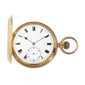 English 18k gold lever 52½ minute carrousel watch Circa 1905