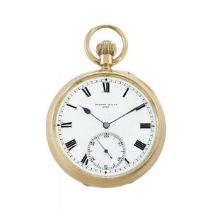 Fine English 18k gold 52½ minute carrousel watch Circa 1921
