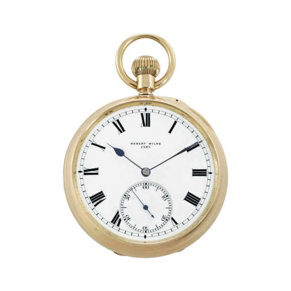 Fine English 18k gold 52½ minute carrousel watch Circa 1921
