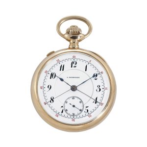 Swiss gold open faced split seconds chronograph Circa 1910