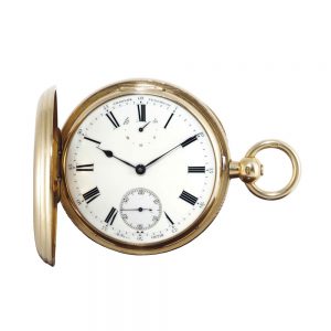 English 18k gold hunting cased pocket chronometer Circa 1882
