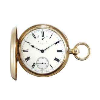 English 18k gold hunting cased pocket chronometer Circa 1882