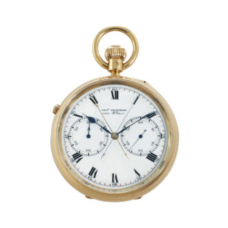 English gold open faced split seconds chronograph Circa 1912