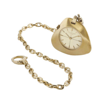 Unusual Swiss 18K gold asymmetrical lever dress watch Circa 1973