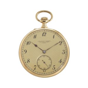 French 18 carat gold open faced lever dress watch Circa 1925