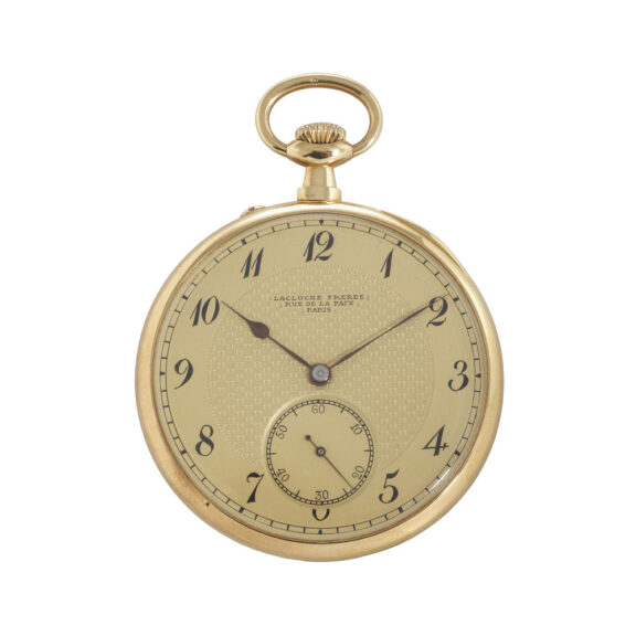 French 18 carat gold open faced lever dress watch Circa 1925