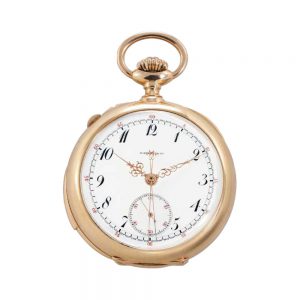 Swiss gold repeating split seconds chronograph Circa 1898