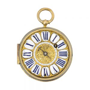 Rare French gilt oignon watch with mock pendulum Circa 1710