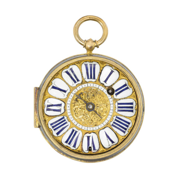 Rare French gilt oignon watch with mock pendulum Circa 1710 Rare French gilt oignon watch with mock pendulum Circa 1710