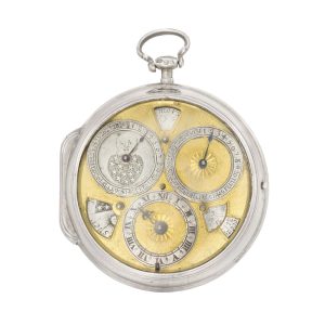 Rare, early English silver astronomical verge watch Circa 1700