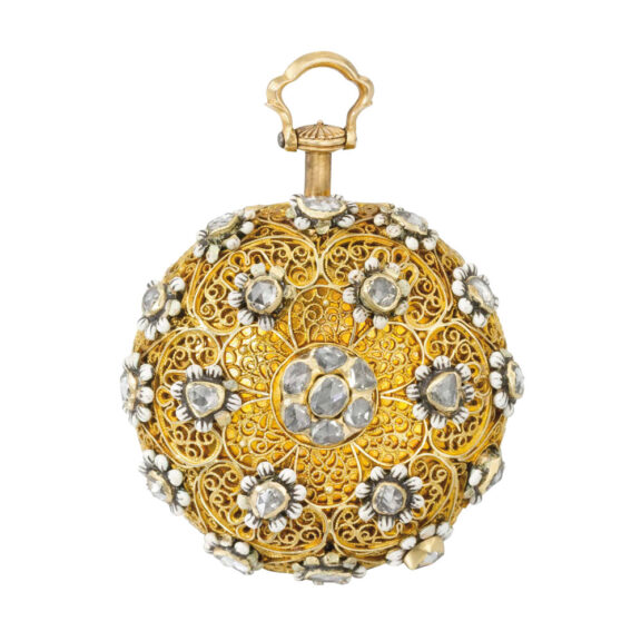 Rare English 18k gold Renaissance filigree watch Circa 1650
