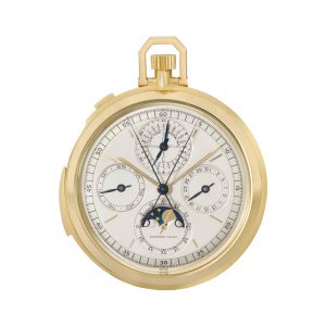 Fine and rare 18k gold complicated pocket watch Circa 1976