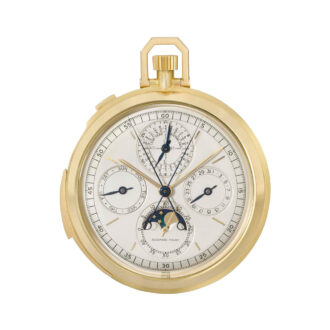 Fine and rare 18k gold complicated pocket watch Circa 1976