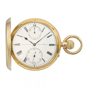 English full hunter chronometer with power reserve Circa 1874