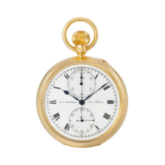 English gold open faced lever chronograph watch Circa 1918